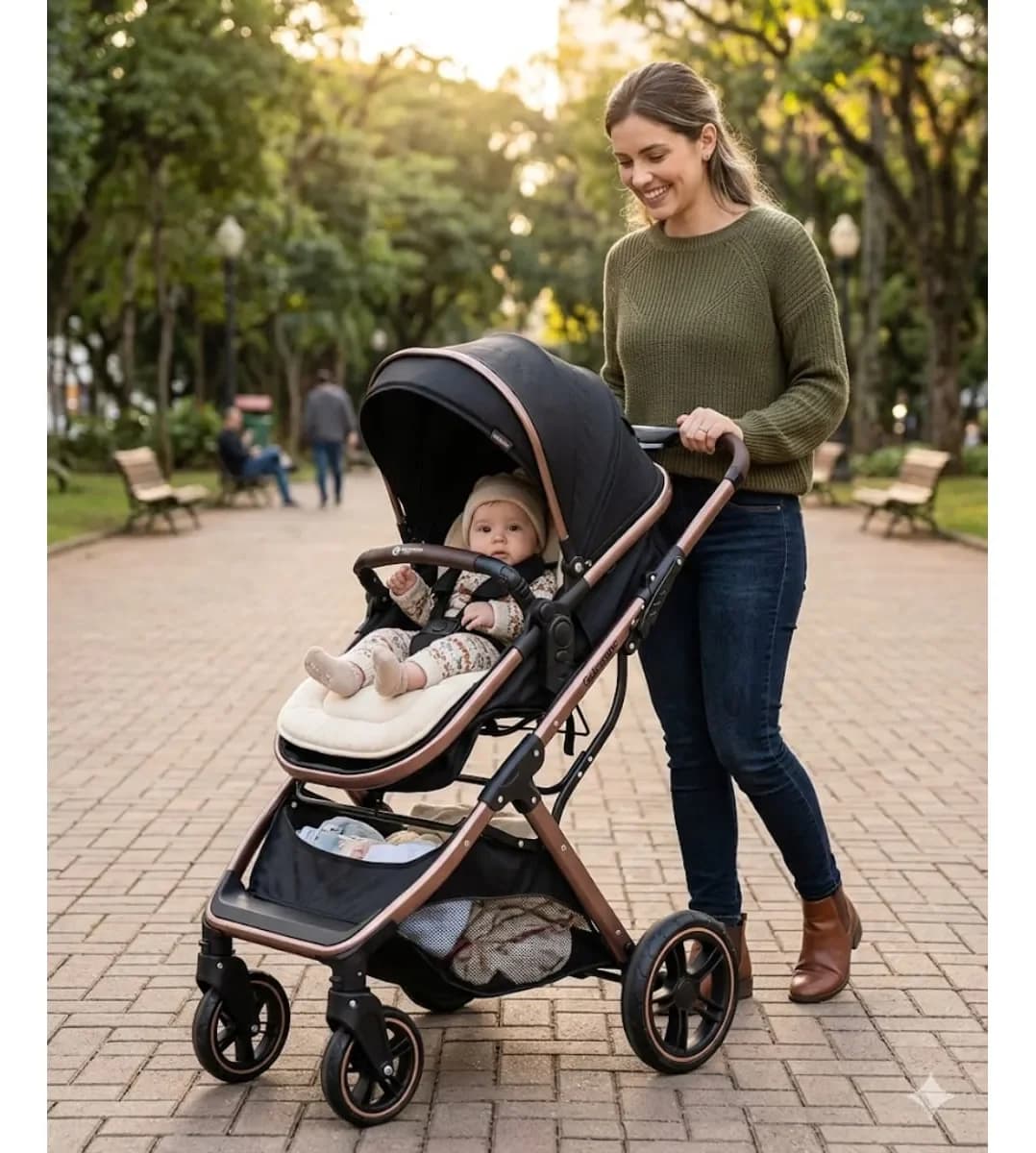 Carrinho de bebê Galzerano Zoe 3 em 1 com assento reversível